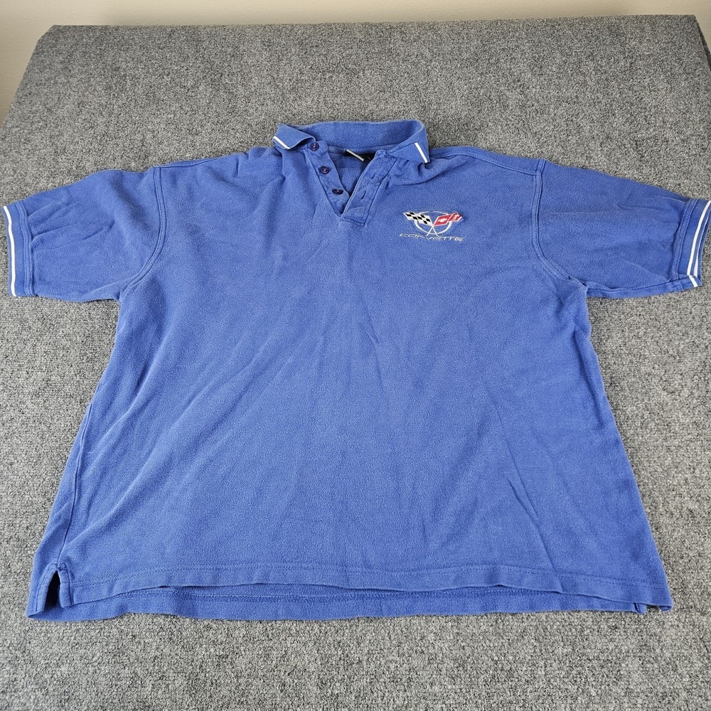 Corvette C5 Polo Shirt Men's XL Blue Embroidered Logo STXLO Golf